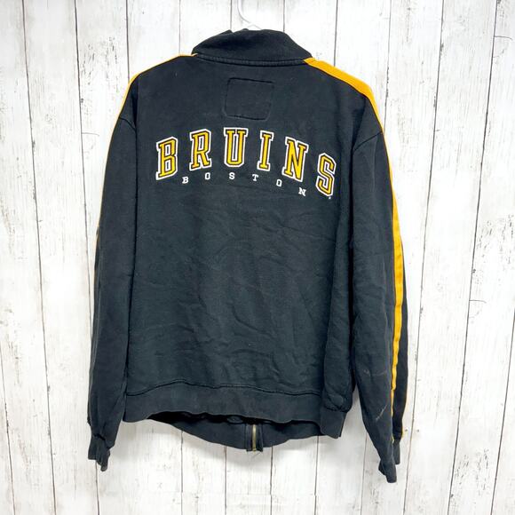 Boston Bruins Men's L G-III Full Zip Sweater Yellow Trim NHL Hockey Sportswear - Picture 3 of 3
